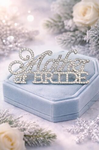 Mother of the Bride Rhinestone Brooch Pin Crystal Wedding Pin for Mom, Elegant Bridal Accessory Gift for Wedding Day, Bouquet or Dress Jewelry in Kuwait