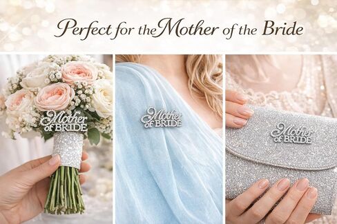 Mother of the Bride Rhinestone Brooch Pin Crystal Wedding Pin for Mom, Elegant Bridal Accessory Gift for Wedding Day, Bouquet or Dress Jewelry in Kuwait