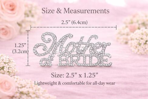 Mother of the Bride Rhinestone Brooch Pin Crystal Wedding Pin for Mom, Elegant Bridal Accessory Gift for Wedding Day, Bouquet or Dress Jewelry in Kuwait