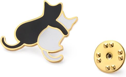 Dreamtimes Cute Cat Brooch Dog Brooch Pin for Women Man cat and dog Cuddle Stainless Steel Lapel Pin Unique Pet Lover Gift for animal lover in Kuwait