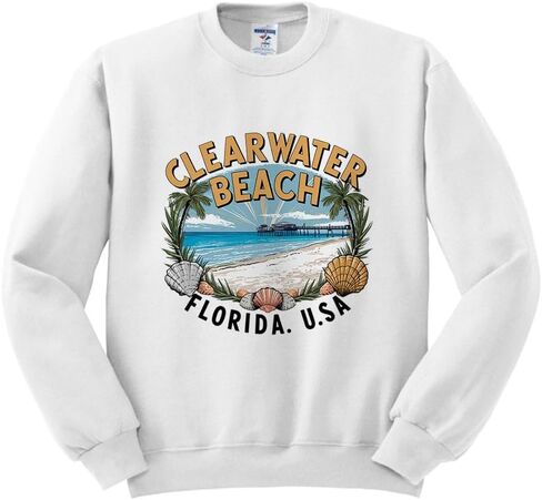 سويت شيرت TeesAndTankYou Travel Clearwater Beach للجنسين in Kuwait