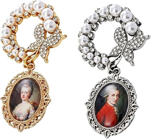 2 Pcs Wedding Bouquet Photo Charms Gold-Tone Silver-Tone Oval Bridal Bouquet Charm Photo Pendant Brooch for Wedding Memory in Saudi Arabia