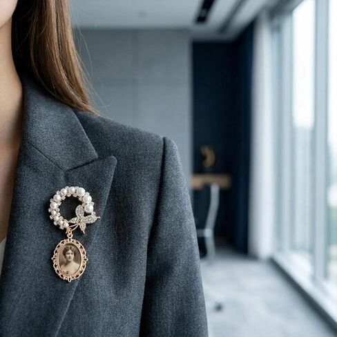 2 Pcs Wedding Bouquet Photo Charms Gold-Tone Silver-Tone Oval Bridal Bouquet Charm Photo Pendant Brooch for Wedding Memory in Saudi Arabia