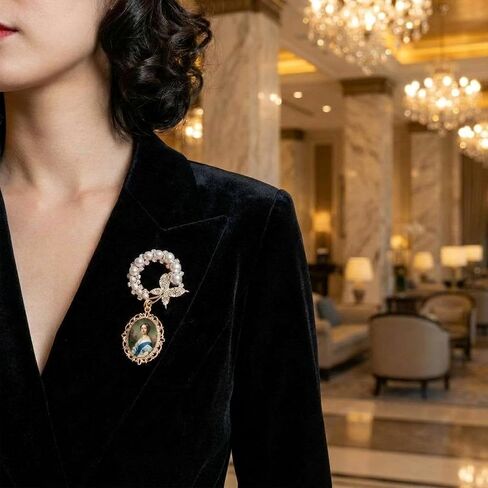 2 Pcs Wedding Bouquet Photo Charms Gold-Tone Silver-Tone Oval Bridal Bouquet Charm Photo Pendant Brooch for Wedding Memory in Saudi Arabia