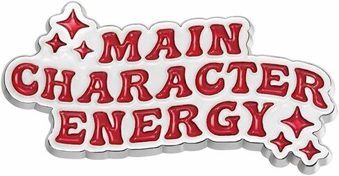 Positive Energy Pin -Funny Pins,Inspirational Brooch with"Main Character Energy" for Jackets, Backpacks,Hats.Trendy Red Sparkle Brooches Gifts for Friends, Family, Students and Teenagers in Saudi Arabia