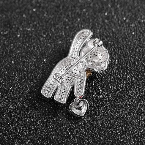 Silver Bear Brooch for Women with Rhinestones - Cute Animal Pin for Sweater, Hat, Scarf & More in Saudi Arabia