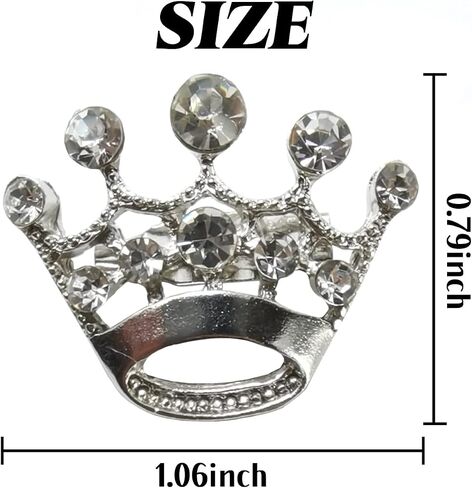24PCS Tiara Crown Brooch Pins, Elegant Rhinestone Corsage Pins for Wedding Sash, Pageant, Party Decorations, Bulk Bridal Accessories in Kuwait