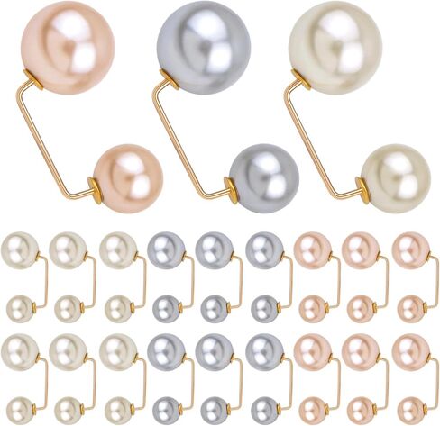30PCS Artificial Pearl Brooch, Anti-Exposure Decoration Neckline Pins for Fixing, Pearl Collar Safety Pins for Sweater Shirt Shawl Clips Clothing Pants Bag Wedding Party Decoration in Saudi Arabia