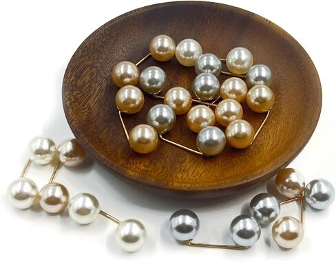 30PCS Artificial Pearl Brooch, Anti-Exposure Decoration Neckline Pins for Fixing, Pearl Collar Safety Pins for Sweater Shirt Shawl Clips Clothing Pants Bag Wedding Party Decoration in Saudi Arabia