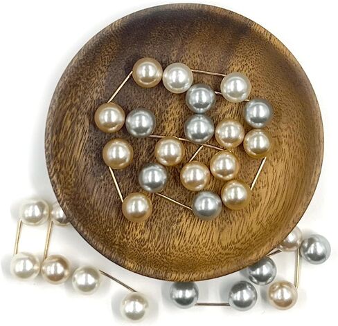 30PCS Artificial Pearl Brooch, Anti-Exposure Decoration Neckline Pins for Fixing, Pearl Collar Safety Pins for Sweater Shirt Shawl Clips Clothing Pants Bag Wedding Party Decoration in Saudi Arabia