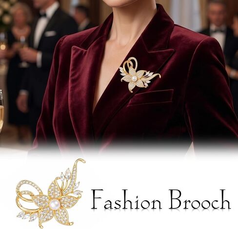 4 Pcs Pearl Brooches for Women,Broched Pins Elegant Flower Brooch Crystal & Pearl Brooch Set for Clothing Accessory Wedding Daily Wear and Commemorative in Saudi Arabia