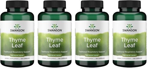 Swanson Thyme Leaf - Herbal Supplement Supporting Respiratory System Health - Natural Formula Aiding Digestive System Health - (120 Capsules, 500mg Each) in Kuwait