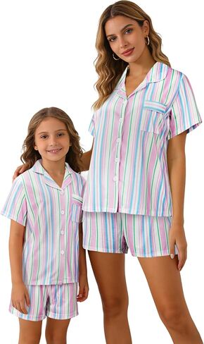 MyFav Mommy and Me Pajamas Set Mother Daughter Matching Family Sleepwear Button Down Nightwear in Saudi Arabia