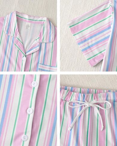 MyFav Mommy and Me Pajamas Set Mother Daughter Matching Family Sleepwear Button Down Nightwear in Saudi Arabia