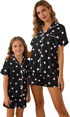 MyFav Mommy and Me Pajamas Set Mother Daughter Matching Family Sleepwear Button Down Nightwear in Saudi Arabia