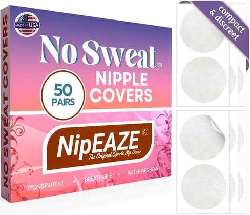 NipEaze Transparent Nipple Covers For Women (100 Pcs), Disposable Adhesive Nipple-Only Pasties, No-Show Breast Mini-Petals Hypoallergenic, Sweat Free 1.25" Nipple Cover for Women (Made in the USA) in Kuwait