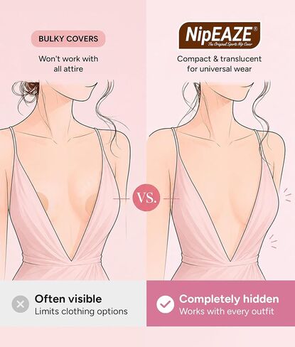 NipEaze Transparent Nipple Covers For Women (100 Pcs), Disposable Adhesive Nipple-Only Pasties, No-Show Breast Mini-Petals Hypoallergenic, Sweat Free 1.25" Nipple Cover for Women (Made in the USA) in Kuwait