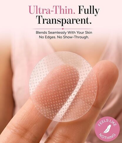 NipEaze Transparent Nipple Covers For Women (100 Pcs), Disposable Adhesive Nipple-Only Pasties, No-Show Breast Mini-Petals Hypoallergenic, Sweat Free 1.25" Nipple Cover for Women (Made in the USA) in Kuwait