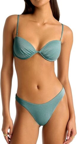 Vitamin A Women's Swimwear Metallic Mabel Underwire Bandeau Swim Top Separate in Saudi Arabia
