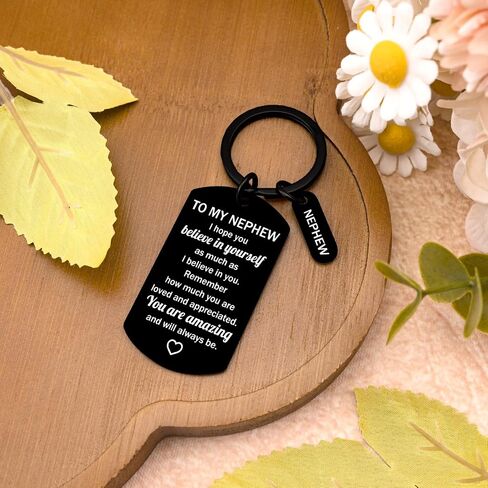 Nephew Gifts From Auntie Uncle Keychain Inspirational Gift I Believe In You Gifts For Nephews Adult Birthday Anniversary Graduation Gift in Saudi Arabia