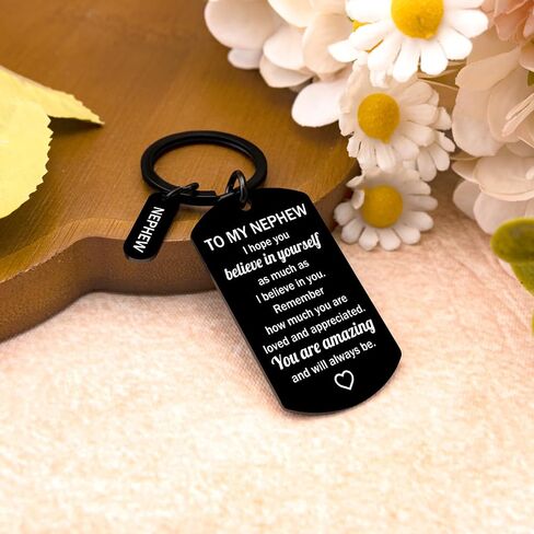 Nephew Gifts From Auntie Uncle Keychain Inspirational Gift I Believe In You Gifts For Nephews Adult Birthday Anniversary Graduation Gift in Saudi Arabia