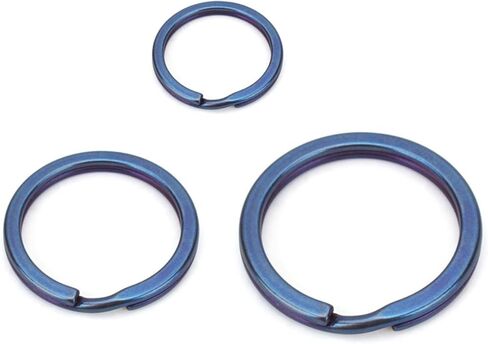 3-Pack Titanium O-Ring Keychain Kit, Quick Release Split Key Rings for Keys, Car, Pet, Jewelry Making, Heavy Duty Keychain Side Pushing Accessories Gifts for Men Women (Blue SML) in Kuwait