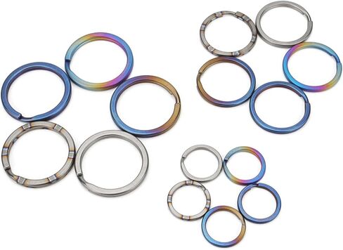 3-Pack Titanium O-Ring Keychain Kit, Quick Release Split Key Rings for Keys, Car, Pet, Jewelry Making, Heavy Duty Keychain Side Pushing Accessories Gifts for Men Women (Blue SML) in Kuwait