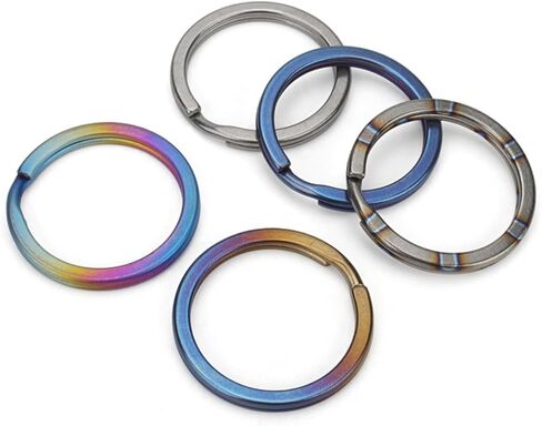 3-Pack Titanium O-Ring Keychain Kit, Quick Release Split Key Rings for Keys, Car, Pet, Jewelry Making, Heavy Duty Keychain Side Pushing Accessories Gifts for Men Women (Blue SML) in Kuwait