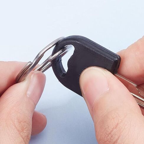 3-Pack Titanium O-Ring Keychain Kit, Quick Release Split Key Rings for Keys, Car, Pet, Jewelry Making, Heavy Duty Keychain Side Pushing Accessories Gifts for Men Women (Blue SML) in Kuwait