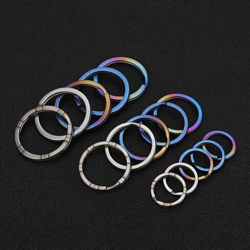 3-Pack Titanium O-Ring Keychain Kit, Quick Release Split Key Rings for Keys, Car, Pet, Jewelry Making, Heavy Duty Keychain Side Pushing Accessories Gifts for Men Women (Blue SML) in Kuwait