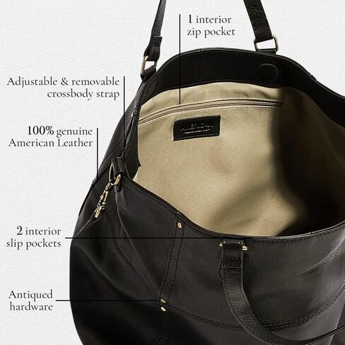 Lolo Large Tote Bag - American Leather Co. - Premium Leather Handbag for Women, Spacious Everyday Carryall in Saudi Arabia
