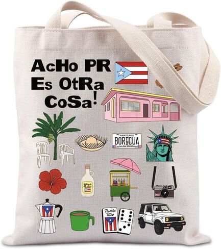 TIIMG Bandera Puerto Rico Boricua Pride Gift Vocation Travel Gift Puerto Rico Symbols & Cultural Tote Bag in Kuwait