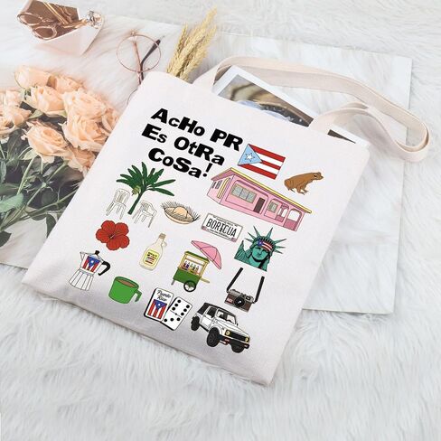 TIIMG Bandera Puerto Rico Boricua Pride Gift Vocation Travel Gift Puerto Rico Symbols & Cultural Tote Bag in Kuwait