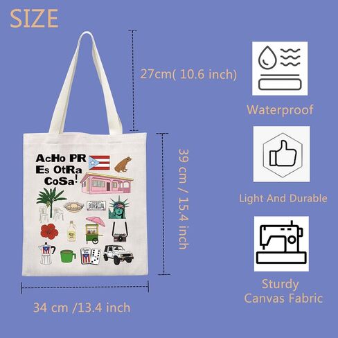 TIIMG Bandera Puerto Rico Boricua Pride Gift Vocation Travel Gift Puerto Rico Symbols & Cultural Tote Bag in Kuwait
