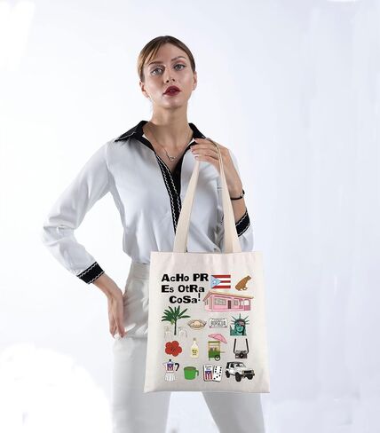TIIMG Bandera Puerto Rico Boricua Pride Gift Vocation Travel Gift Puerto Rico Symbols & Cultural Tote Bag in Kuwait