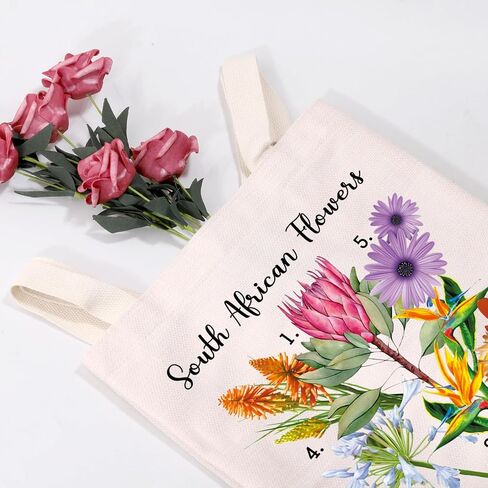 MEIKIUP South African Flowers Tote Bag South African Travel Gift South African Wildflower Botanical Flower Lovers Gift in Saudi Arabia