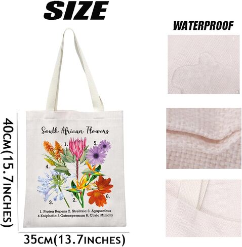 MEIKIUP South African Flowers Tote Bag South African Travel Gift South African Wildflower Botanical Flower Lovers Gift in Saudi Arabia