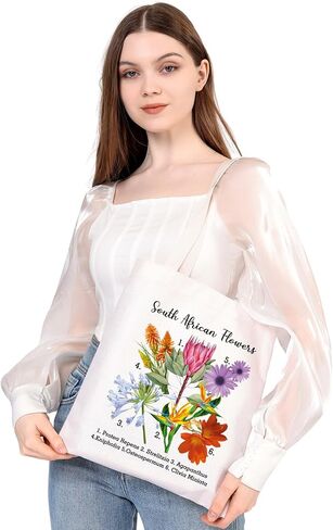 MEIKIUP South African Flowers Tote Bag South African Travel Gift South African Wildflower Botanical Flower Lovers Gift in Saudi Arabia
