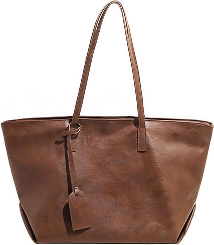 Pu Leather Tote Bag for Women Lightweight Shoulder Bag Big Capacity Handbag Travel Purse in Saudi Arabia