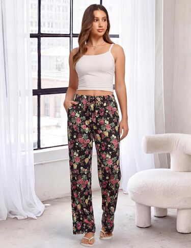 3 Pack Womens Comfy Pajama Pants, Sleep & Lounge Pants with Pockets and Drawstring in Saudi Arabia