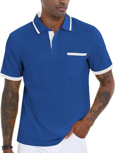 VALANCH Polo Shirt for Men Short Sleeve Golf Polo Moisture Wicking Collared Tennis T Shirt in Saudi Arabia