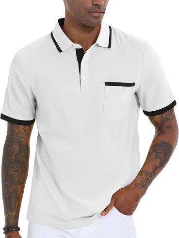 VALANCH Polo Shirt for Men Short Sleeve Golf Polo Moisture Wicking Collared Tennis T Shirt in Saudi Arabia