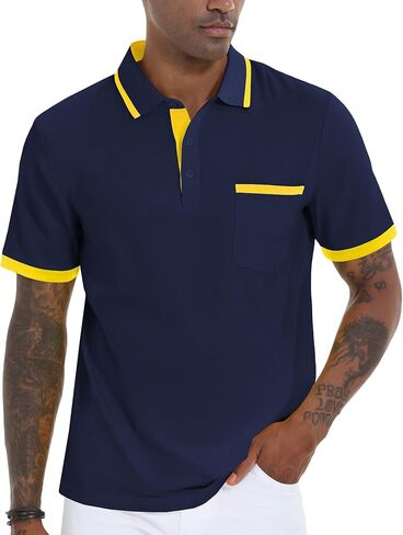 VALANCH Polo Shirt for Men Short Sleeve Golf Polo Moisture Wicking Collared Tennis T Shirt in Saudi Arabia