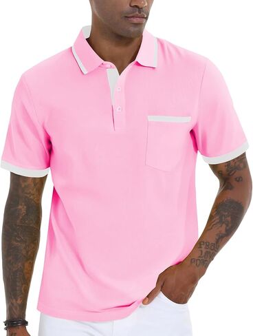 VALANCH Polo Shirt for Men Short Sleeve Golf Polo Moisture Wicking Collared Tennis T Shirt in Saudi Arabia
