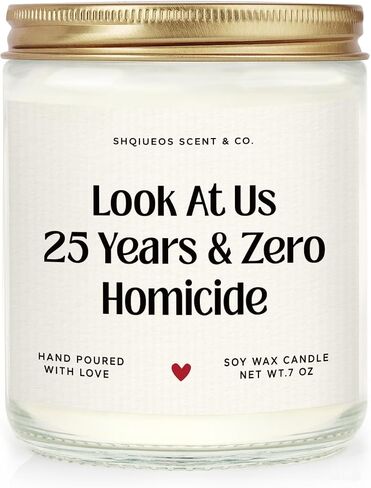 Shqiueos Funny 50th Wedding Anniversary Candle Lavender Scented Soy Wax 7oz, 50 Years Married Gift for Husband Wife Couple, Gag Golden Anniversary Decor in Kuwait