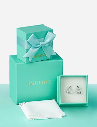 IMOLOVE مويسانيتي أقراط عصرية للنساء، D اللون VVS1 وضوح لا تسبب الحساسية من الفضة الاسترليني مع مطلية بالذهب عيار 14 قيراط in Saudi Arabia