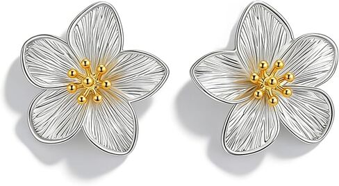 Women's Flower Earrings Gifts,Cute Hibiscus/Cherry Blossom/Plumeria Earrings Gifts,Cute Flower Hypoallergenic Stud Earring Jewelry in Saudi Arabia