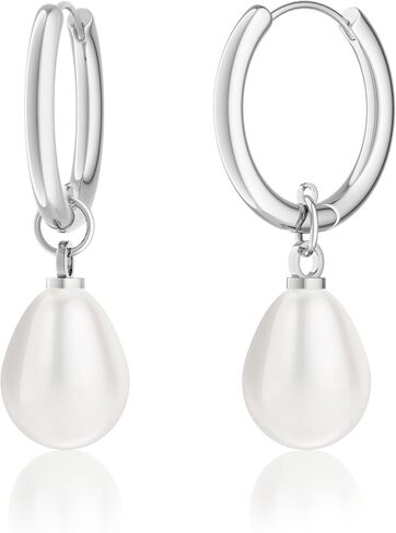 Gold Pearl Earrings for Women, Pearl Drop Earrings 14K Plated Statement Dangle, Gold Dangle Bridesmaid Earrings Tarnish Resistan for Women Gift in Saudi Arabia