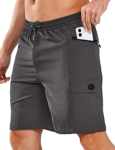 XuBa Mens Athletic Shorts Lightweight Elastic Waist Drawstring 7 inch Inseam Gym Workout Summer Short in Saudi Arabia