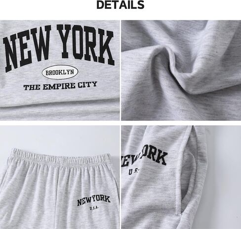 Axumity Teen Girls 2 Piece Clothes Short Sleeve Letter Print T-Shirt Top + Wide Pants 2pcs Outfit Set, Size 7-16 Years in Saudi Arabia